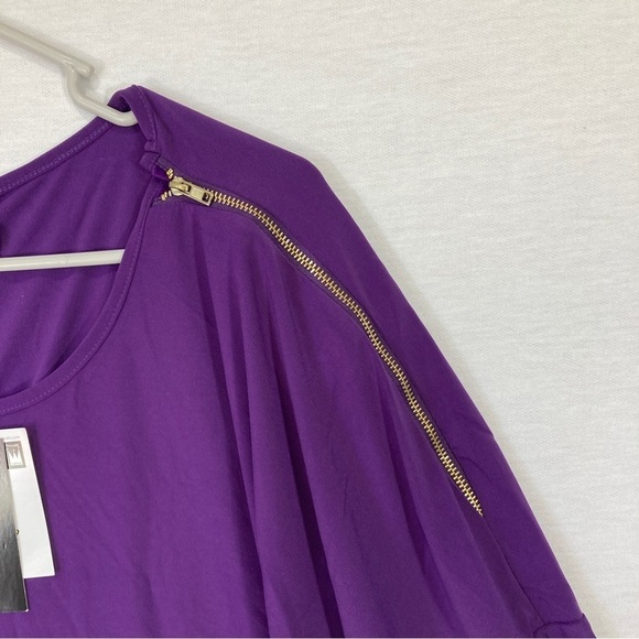 New Antthony Purple Zipper Detail Soft Stretch Casual Top size 2X - Picture 4 of 9